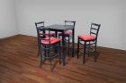 SEAN Stuhl Schwarz mit Roter Sitzauflage BxHxT/L 43x113x42cm
