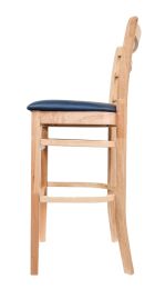 SEAN Stuhl Natural mit Blauer Sitzauflage
