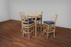 SEAN Stuhl Natural mit Blauer Sitzauflage BxHxT/L 43x113x42cm