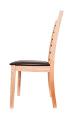 VIOLA Stuhl Natural mit Sitzfläche in Schwarz